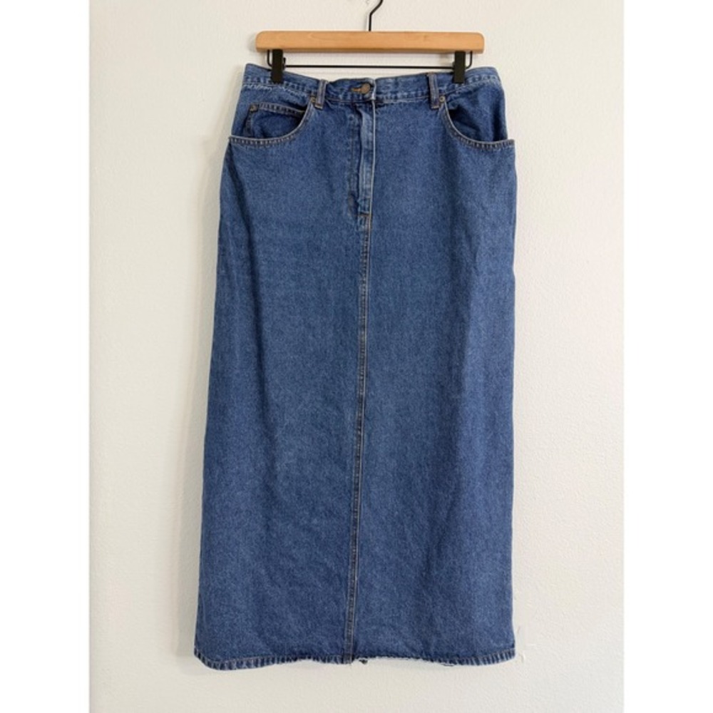 Vintage 90's Bill Blass Jeans‎ - 100% Cotton Denim Maxi Skirt Women's Size 12